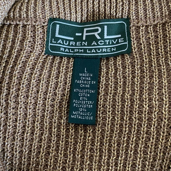Large Ralph Lauren Gold Sweater Coat - Picture 2 of 3